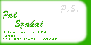 pal szakal business card