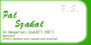 pal szakal business card